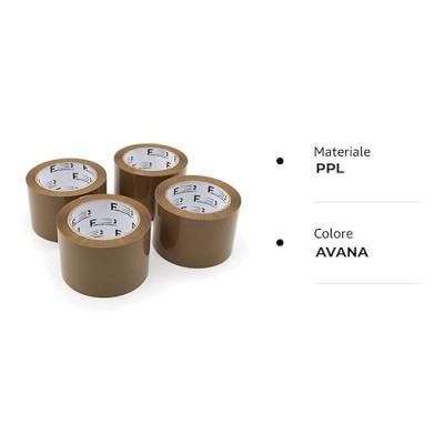 NASTRO ADESIVO PER IMBALLAGGIO AVANA 75 x 80 50MIC CONF 4pz NASTRO ADESIVO PER IMBALLAGGIO AVANA 75 x 80 50MIC CONF 4pz