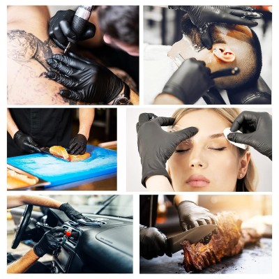 RMOVE 1CONF. DA 200PZ - GUANTI NITRILE NERO USO MEDICO SENZA POLVERE